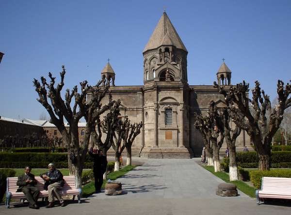 photo of Central Armenia, view on the main church of Echmiadzin, the religious centre of the Katholikos Of All Armenians close to Yerevan